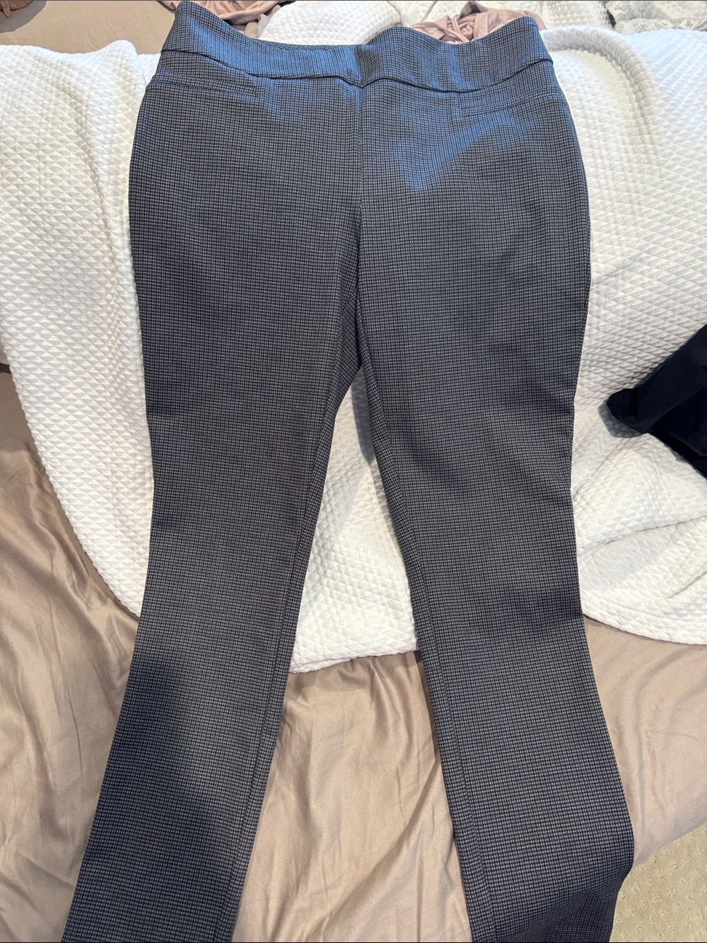 Dalia Charcoal Micro-Pattern Stretch Dress Pants